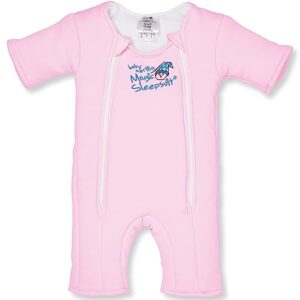 A pink baby merlin magic sleepsuit.