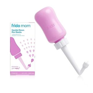 A postpartum care essential - the frida mom upside down peri bottle.